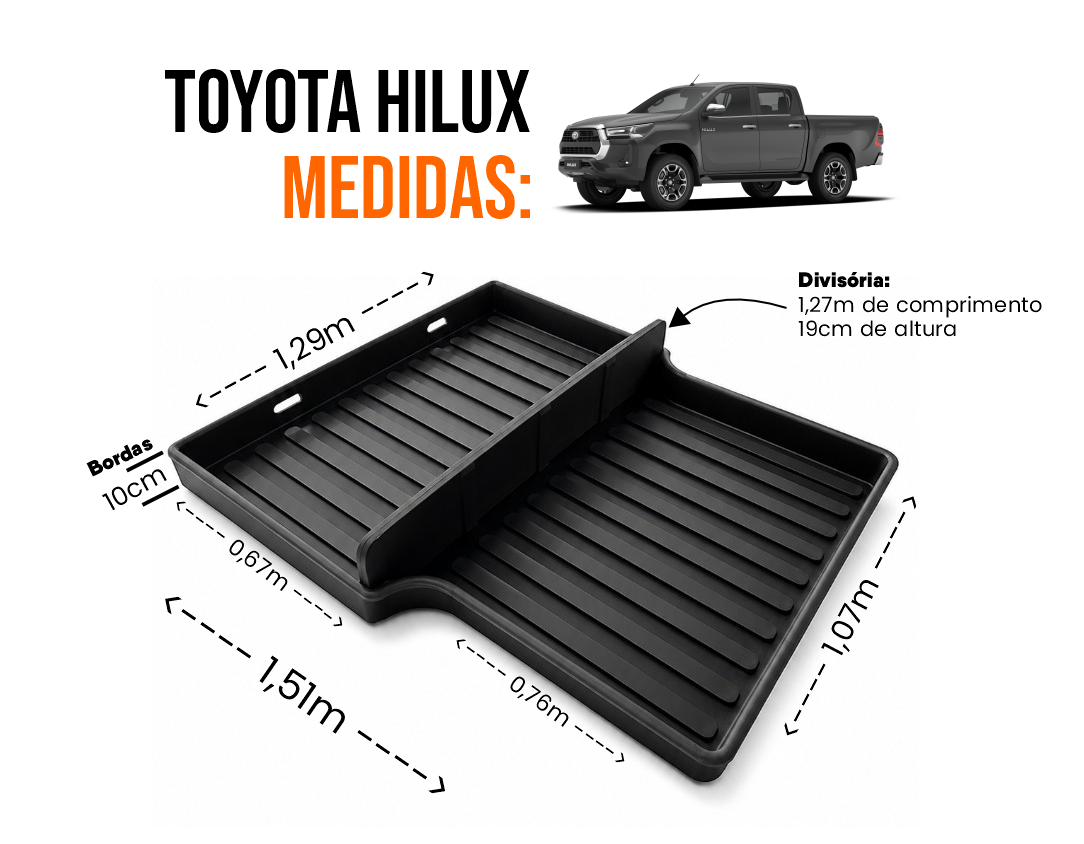 Medidas do Gavetão para Toyota Hilux