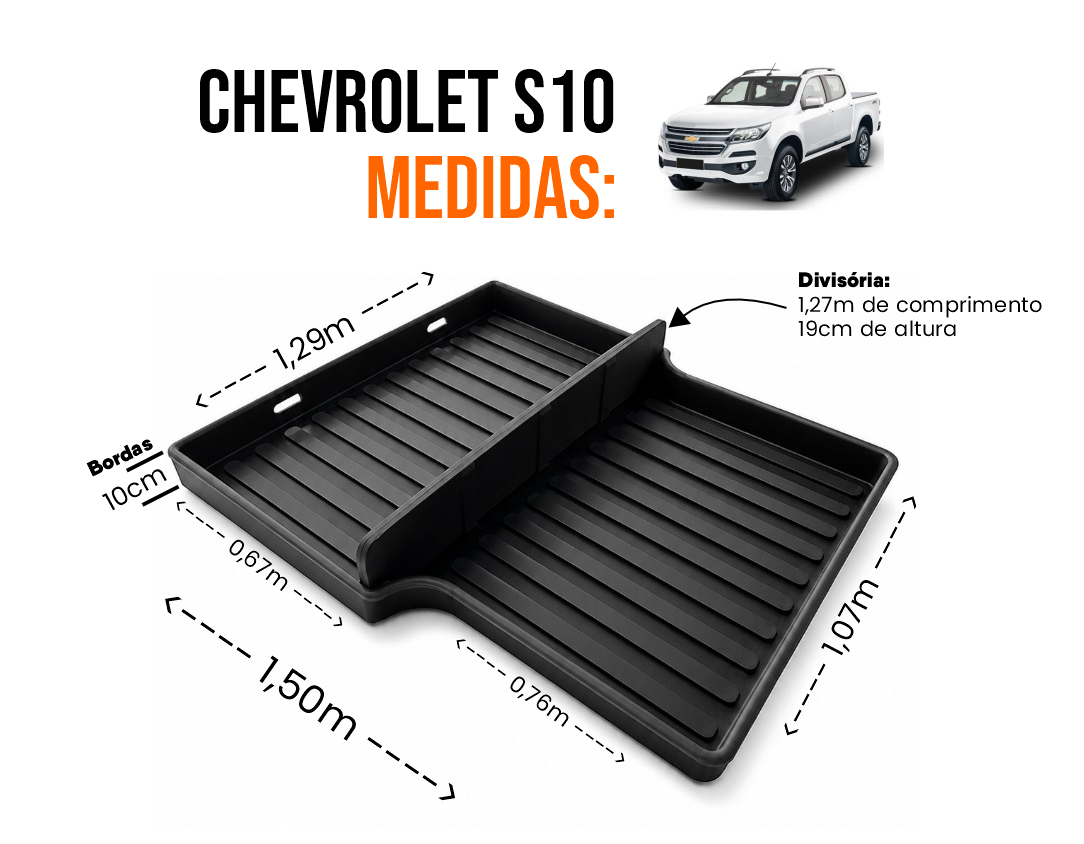 Medidas do Gavetão para Chevrolet S10